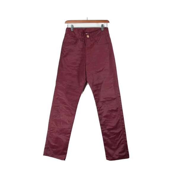 Jean Paul Gaultier JPG Womens Small Burgundy Red Jeans Skinny Leg Vintage Pants - Picture 1 of 6